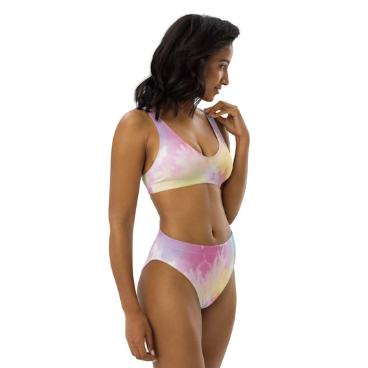 Cotton Candy Tie Dye Recycled High-waisted Bikini