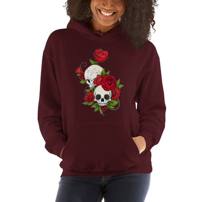 Rose Skull Couple Hooded Sweatshirt