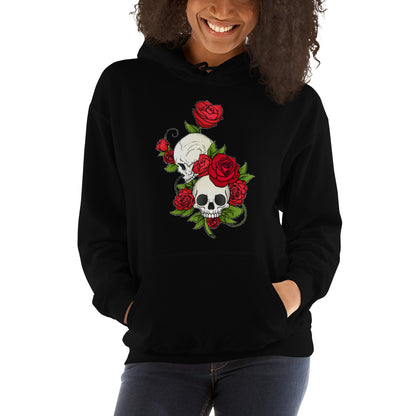 Rose Skull Couple Hooded Sweatshirt