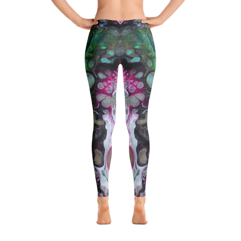 Abstract paint leggings back