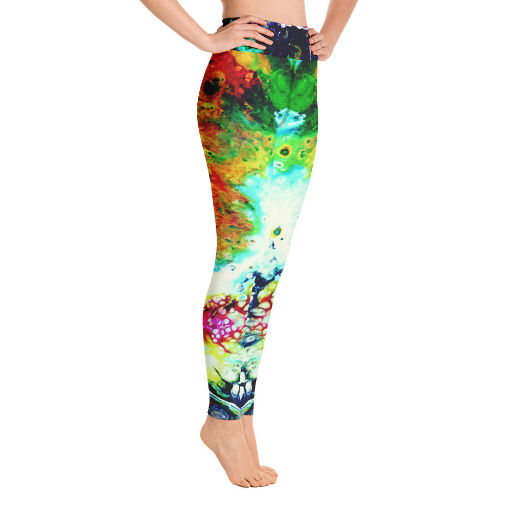 abstract paint yoga pants right side