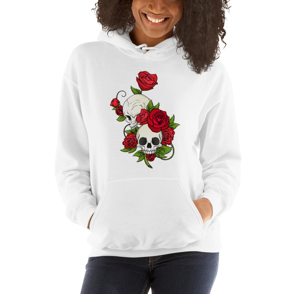 Rose Skull Couple Hooded Sweatshirt