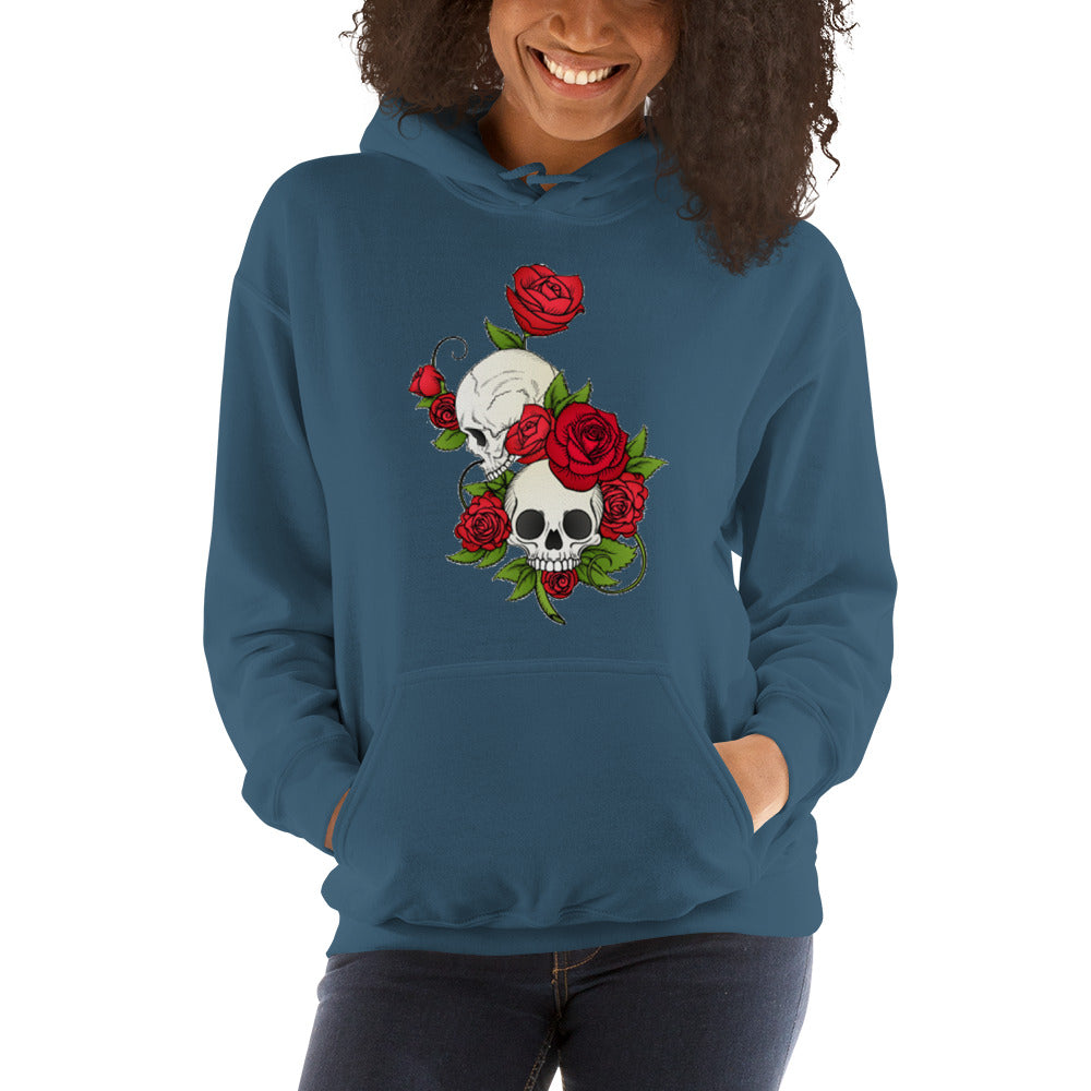 Rose Skull Couple Hooded Sweatshirt