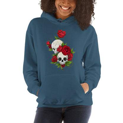 Rose Skull Couple Hooded Sweatshirt