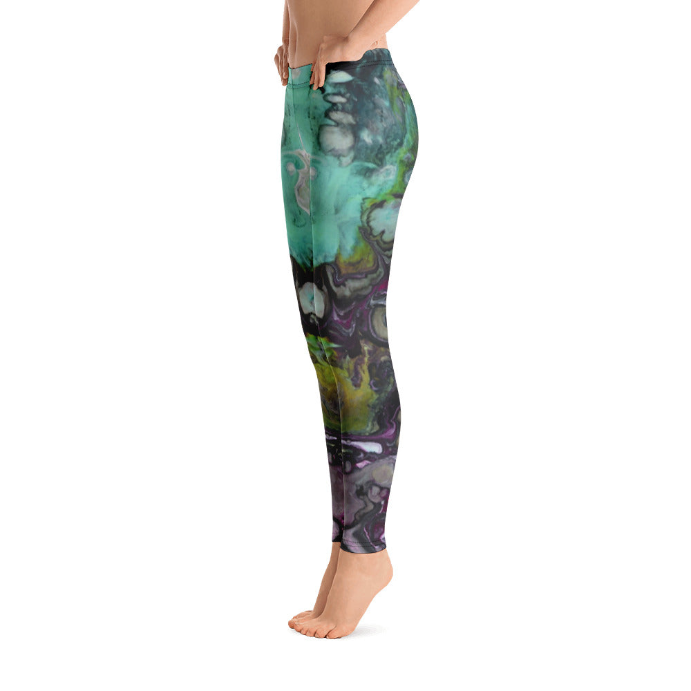 Abstract paint leggings left side