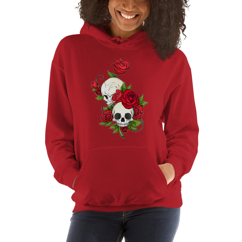 Rose Skull Couple Hooded Sweatshirt